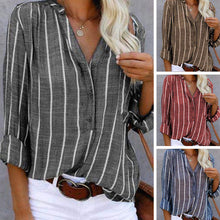 Load image into Gallery viewer, Simple Fashion Print Striped Shirt