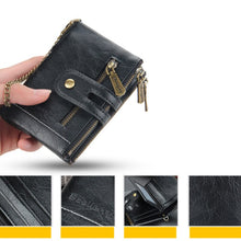 Load image into Gallery viewer, Men‘s RFID Wallet with Chain, Retro Bifold Card Holder Purse