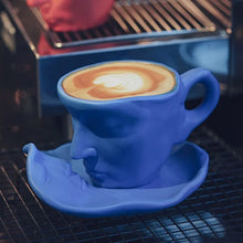 Load image into Gallery viewer, Metal touching face creative ceramic kiss Coffee cup