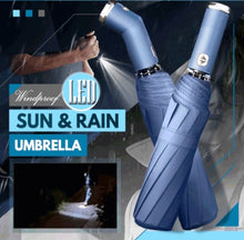 Load image into Gallery viewer, LED Windproof Sun &amp; Rain Umbrella