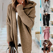 Load image into Gallery viewer, MID-LENGTH HOODED BATWING SLEEVE CARDIGAN