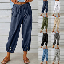 Load image into Gallery viewer, High Waist Button Cropped Pants