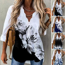 Load image into Gallery viewer, Wavy Neck Print T-shirt