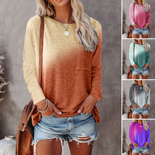 Load image into Gallery viewer, Casual Tie Dye Print Pocket Long Sleeve T-Shirt