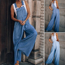 Load image into Gallery viewer, Sleeveless Denim Bib Pants