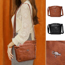 Load image into Gallery viewer, Soft Leather Messenger Multi Pocket Large Capacity Shoulder Bag