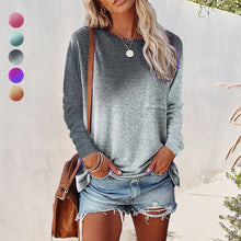 Load image into Gallery viewer, Casual Tie Dye Print Pocket Long Sleeve T-Shirt