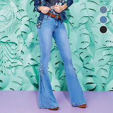 Load image into Gallery viewer, 70S HIP HUGGER BELL BOTTOMS STRETCHY JEANS