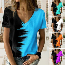 Load image into Gallery viewer, Digital Print V-Neck T-Shirt