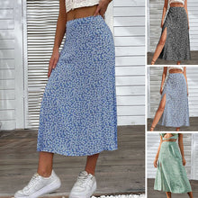 Load image into Gallery viewer, Women&#39;s Floral Print Side Slit Midi Long Boho Skirt