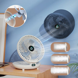 Portable Mini Desktop Fan, USB Rechargeable Adjustable Wall-Mount Fan