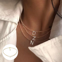 Load image into Gallery viewer, Beaded Shell Letter Necklace