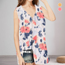Load image into Gallery viewer, Loose Floral Print V-Neck Tank Top T-Shirt