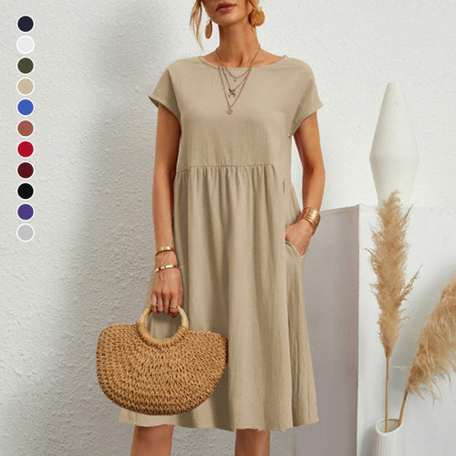 Women's Cotton Round Neck Dress