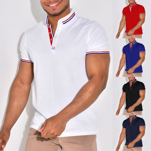 Lapel Collar Solid Color POLO Shirt