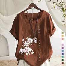 Load image into Gallery viewer, Floral Cotton Linen Shirt