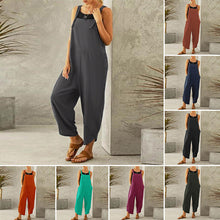 Load image into Gallery viewer, Women&#39;s Solid Color Casual Suspender Pants