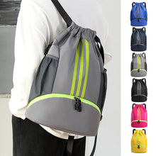 Load image into Gallery viewer, Large Nylon Drawstring Pocket Backpack