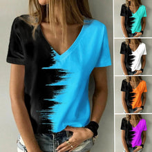 Load image into Gallery viewer, Digital Print V-Neck T-Shirt