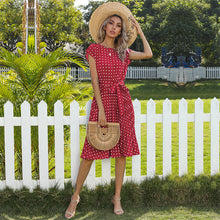 Load image into Gallery viewer, Polka Dot Pleated Dress