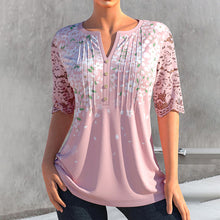 Load image into Gallery viewer, Floral Blouse with Lace Sleeves
