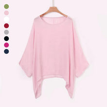 Load image into Gallery viewer, Solid Color Batwing Casual Loose T-shirt