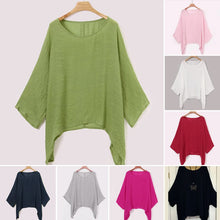 Load image into Gallery viewer, Solid Color Batwing Casual Loose T-shirt