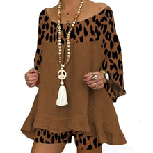 Load image into Gallery viewer, Women's Leopard Stitching Cotton Suit