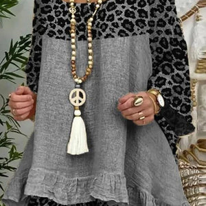 Women's Leopard Stitching Cotton Suit