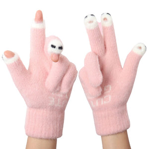 Cute Wool Knitted Gloves