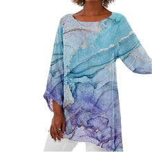 Load image into Gallery viewer, WOMEN&#39;S MARBLE PRINT VINTAGE CASUAL TOP