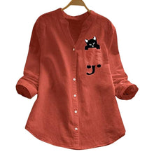 Load image into Gallery viewer, Long-sleeved V-neck Blouse