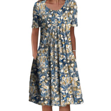 Load image into Gallery viewer, Floral Crew Neck Midi Shift Dress