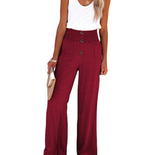 Load image into Gallery viewer, Cotton and Linen Elastic Wide Leg Pants