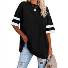 Load image into Gallery viewer, Loose Crew Neck Contrast T-Shirt