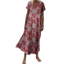 Load image into Gallery viewer, Women's Vintage Short Sleeve Maxi Dress