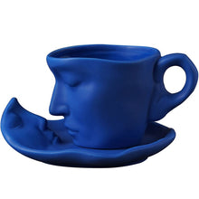 Load image into Gallery viewer, Metal touching face creative ceramic kiss Coffee cup