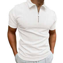 Load image into Gallery viewer, Striped Zip Polo Shirt