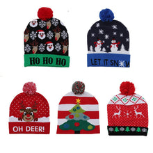 Load image into Gallery viewer, Christmas LED Light Knitted Beanies