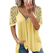 Load image into Gallery viewer, Lace Zip T-Shirt