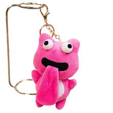 Load image into Gallery viewer, Cute Plush Animal Keychain Sticking out Tongue Frog