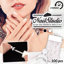 Load image into Gallery viewer, Glue-On French Manicure Nails Kit (100 pcs)