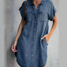 Load image into Gallery viewer, Casual Denim Short Sleeve Dress