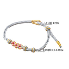 Load image into Gallery viewer, Peach Blossom Adjustable Braided Bracelet