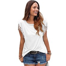 Load image into Gallery viewer, Crew Neck Fringe T-Shirt