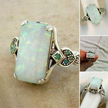 Load image into Gallery viewer, Vintage Inlaid Square Opal Ring