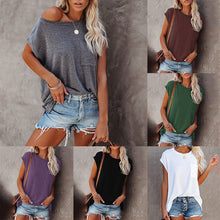 Load image into Gallery viewer, Women&#39;s Casual Short Sleeve Off Shoulder Oversized T Shirt
