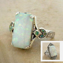Load image into Gallery viewer, Vintage Inlaid Square Opal Ring