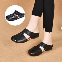 Load image into Gallery viewer, Summer Retro Flat Slippers Genuine Leather Sandals