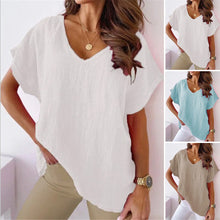 Load image into Gallery viewer, V-neck Cotton and Linen Shirt